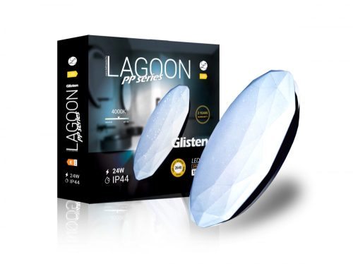 Lagoon PP series Glisten 24 W-os ø390 mm kerek natúr fehér mennyezeti lámpa IP44