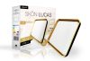 Skön Lucas 36 W-os ø500 mm négyzet alakú natúr fehér, fekete-arany színű mennyezeti lámpa, IP20-as védettségű
