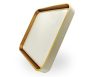 Skön Liam 36 W-os ø500 mm négyzet alakú natúr fehér, fehér-arany színű mennyezeti lámpa, IP20-as védettségű