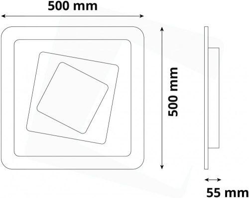 Avide Design Mennyezeti Lámpa Porter 106W(53+53) RF Távirányítóval