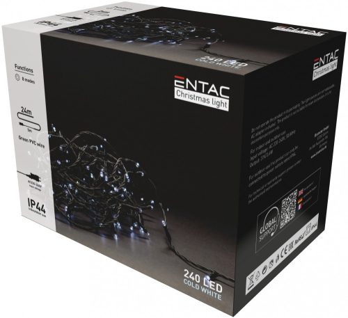 ENTAC kül/beltéri 240 LED Füzér meleg IP44